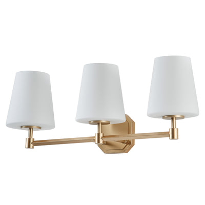 3-Lights White Jade Acid Wash Bathroom Vanity Lighting