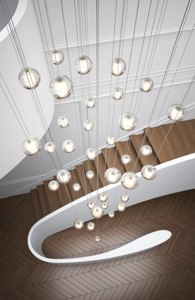 12 Lights & 24 Lights & 36 Lights Modern Crystal Ball Raindrop Chandelier
