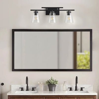 3-Lights& 4-Lights Dimmable Bathroom Clear Glass Wall Vanity Lighting