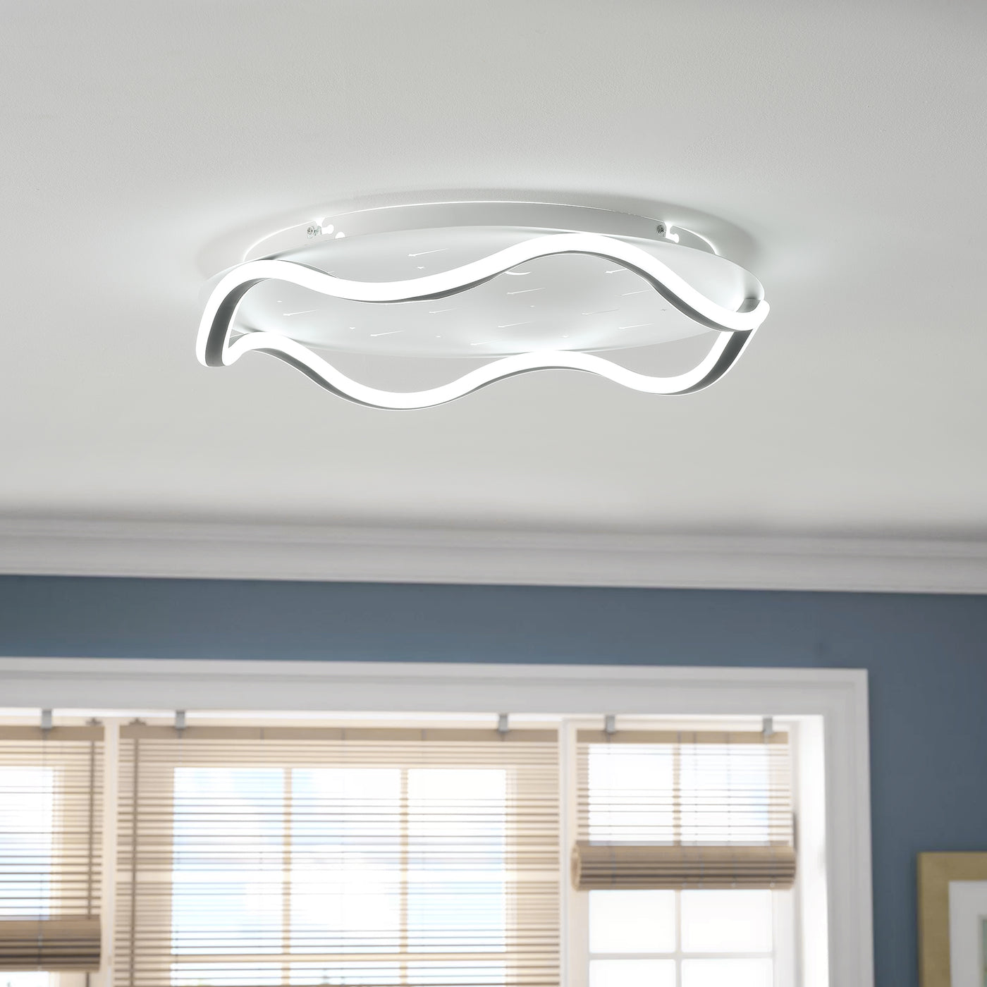 1-Light Dimmable Decorated with Stars and Moon LED Flush Mount Lighting