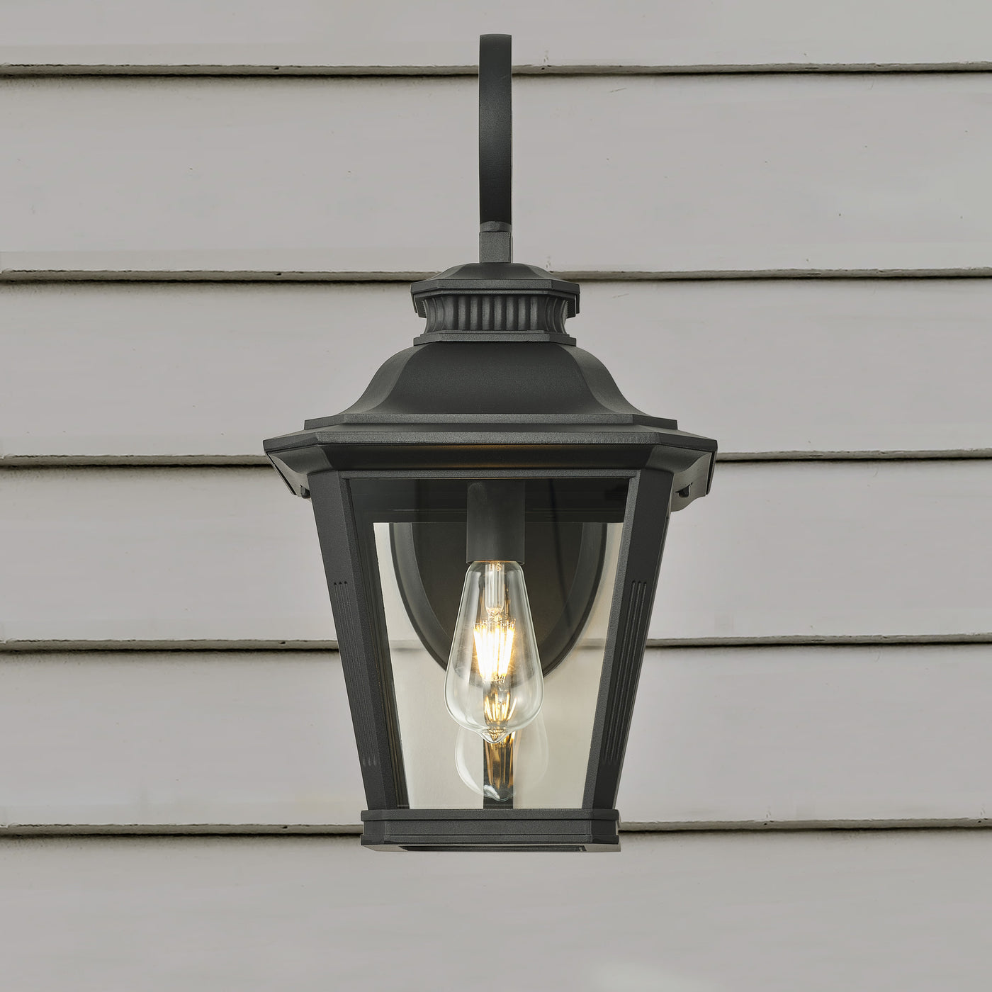 1-Light Prismatic Glass Shaded Outdoor Lights