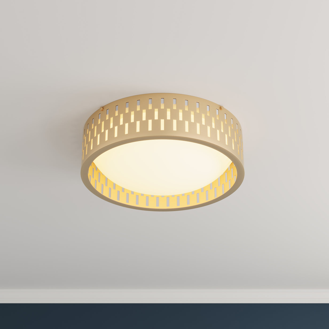 1-Light Modern Gold LED Flush Mount Lighting