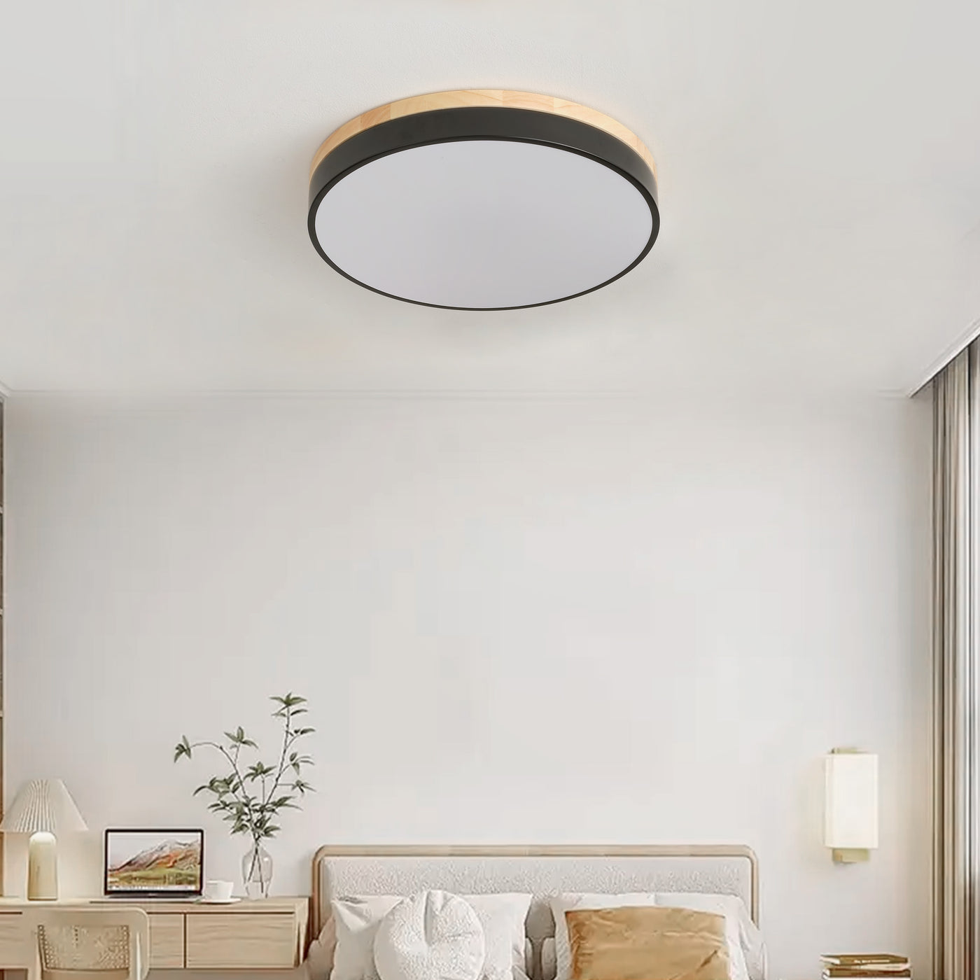 1-Light PS Diffuser Board Rounded Shape LED Flush Mount Lighting