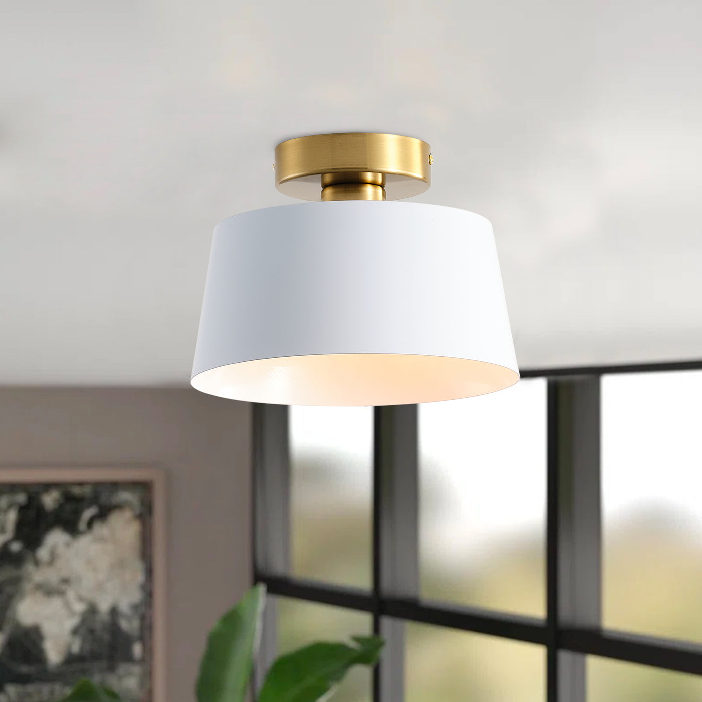 1-Light Modern Simple Style Semi-Flush Mount Lighting