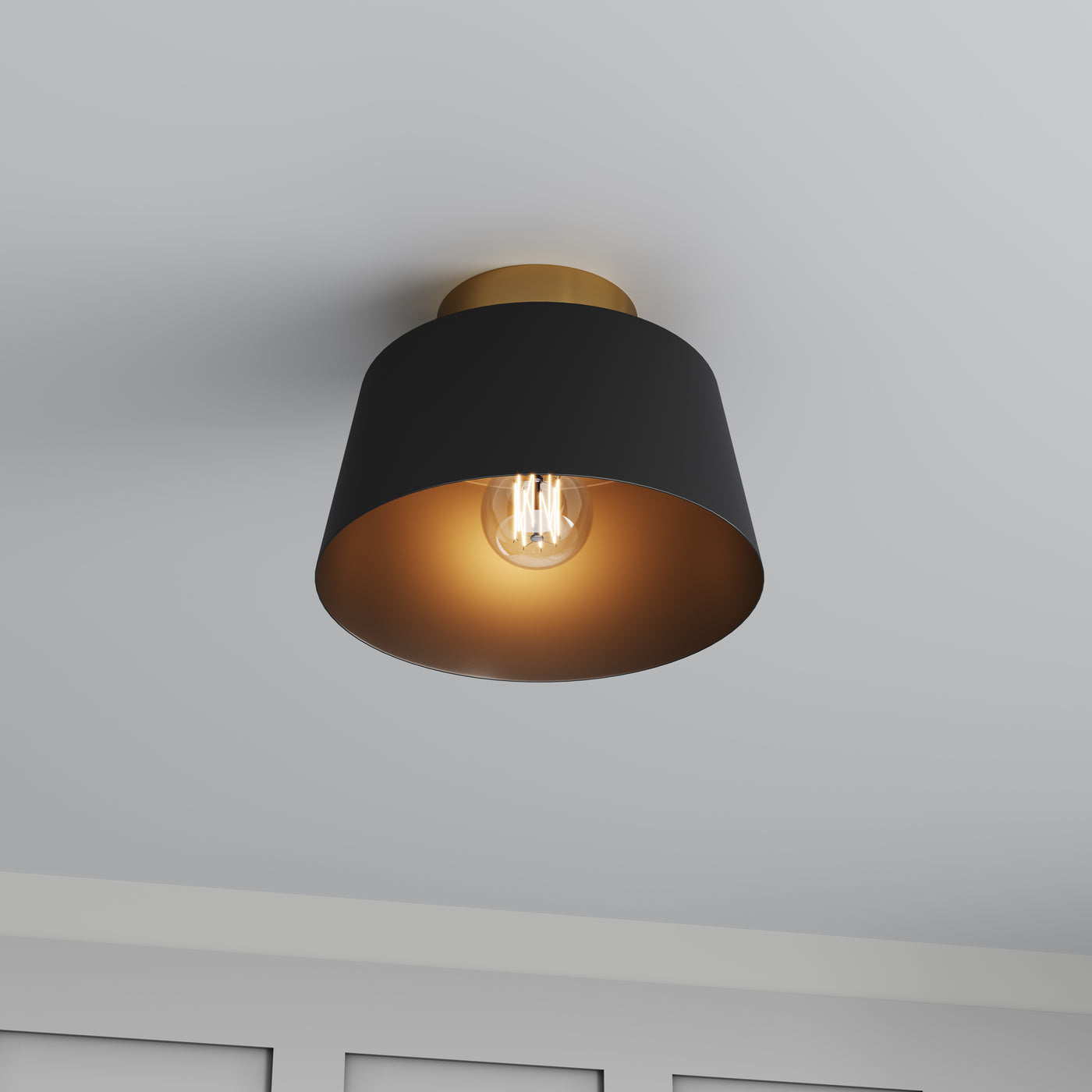 1-Light Modern Simple Style Semi-Flush Mount Lighting