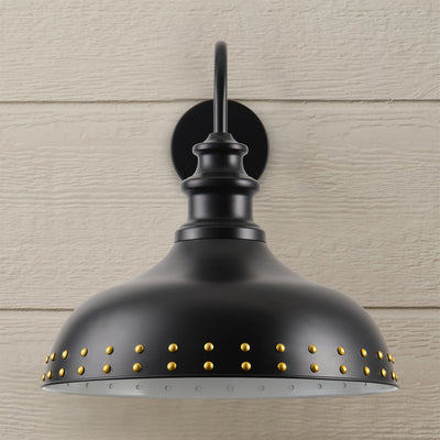 1-Light Spray-Painted with Gold Dots Bowl-Shaped Oversize Wall Sconces Outdoor Lights