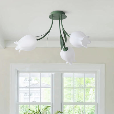 3-Lights & 9-Lights Flower Bouquet Shape Creative Semi-Flush Mount Lighting