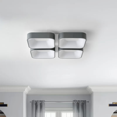 4- Light Modern Style Efficient Dimmable Block Shape LED Flush Mount Lighting