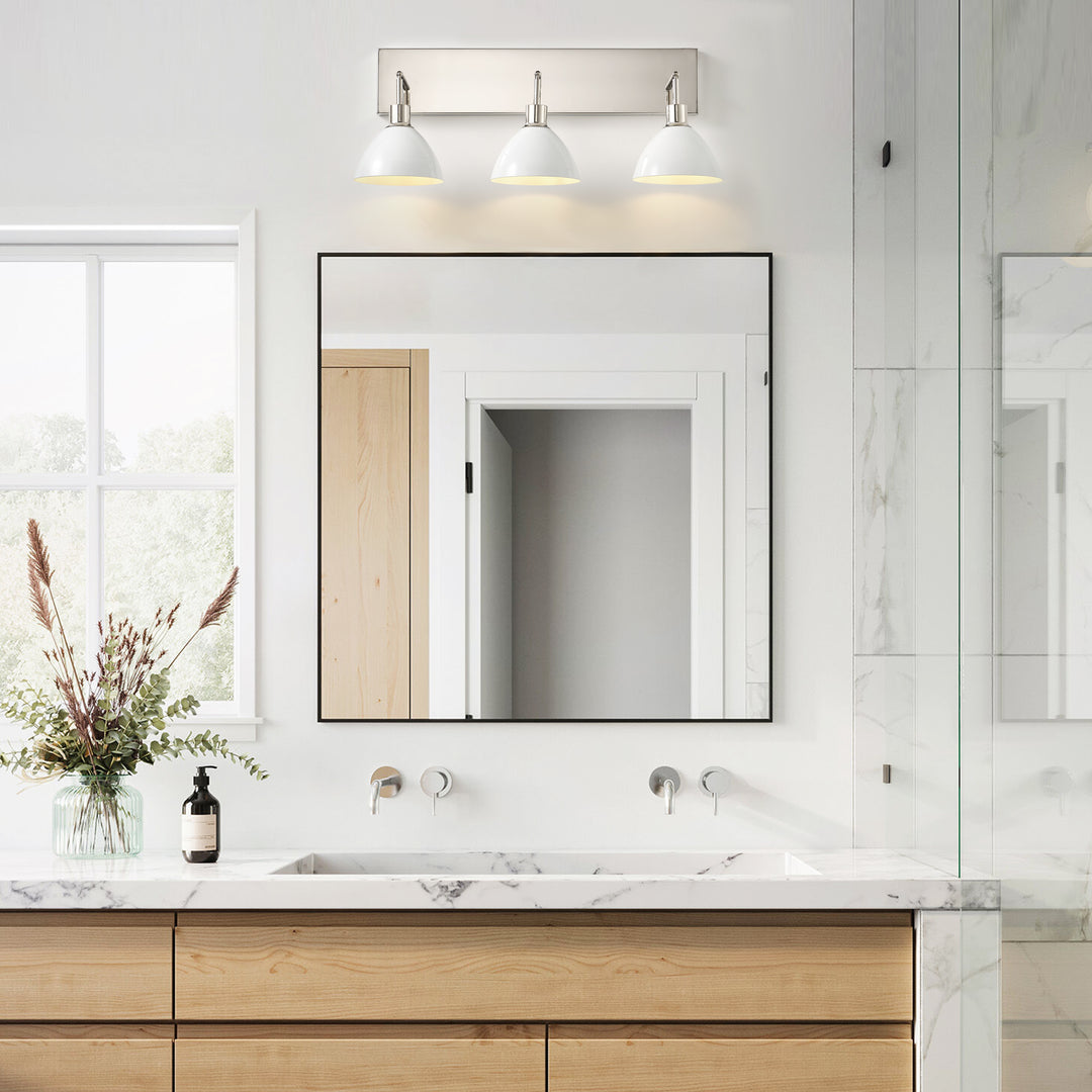 Dome Shape Glass Shade Vanity Light | 3-Lights Bathroom Light