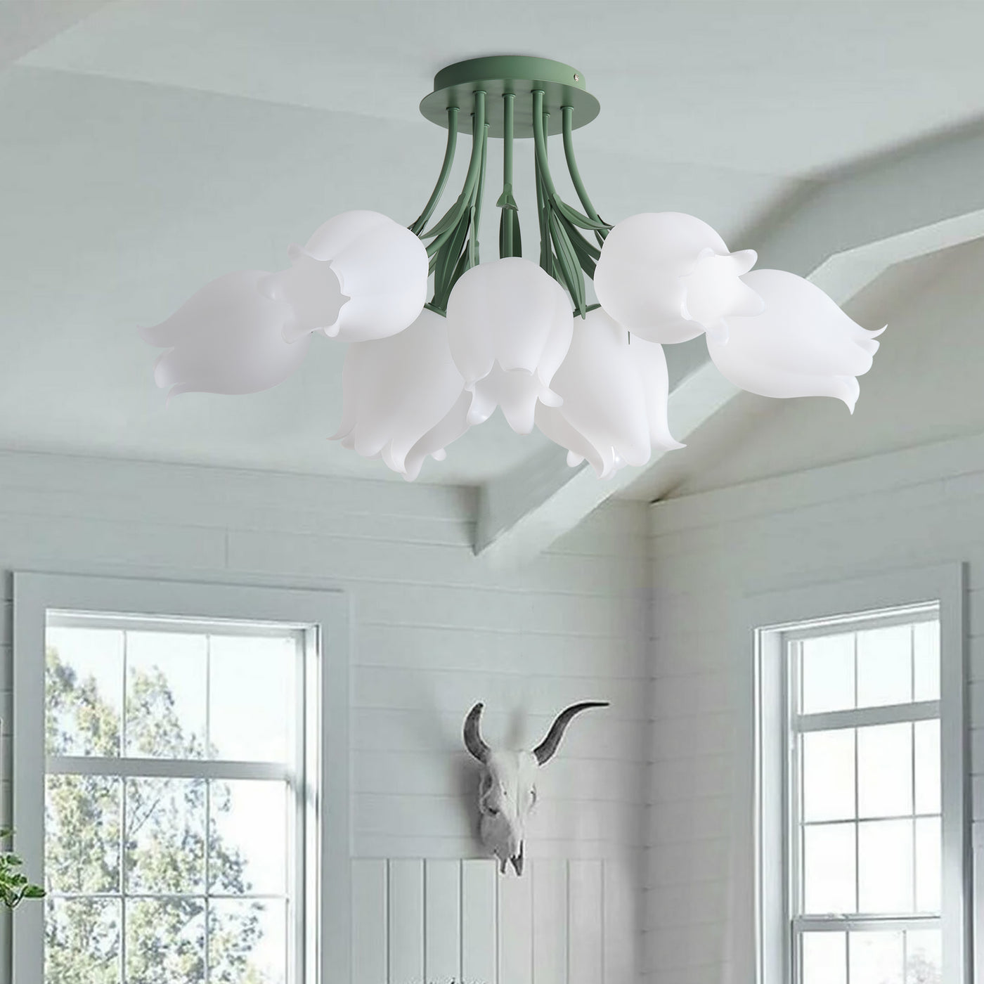 3-Lights & 9-Lights Flower Bouquet Shape Creative Semi-Flush Mount Lighting