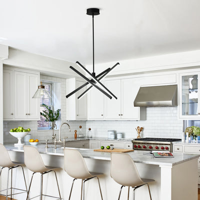 4-Lights Modern Linear Black LED Ceiling Light