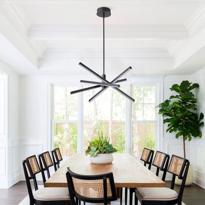 4-Lights Modern Linear Black LED Ceiling Light