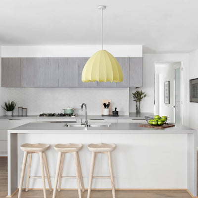 4-Lights Petal Shade Creative Design Yellow Pendant Lighting