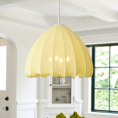 4-Lights Petal Shade Creative Design Yellow Pendant Lighting