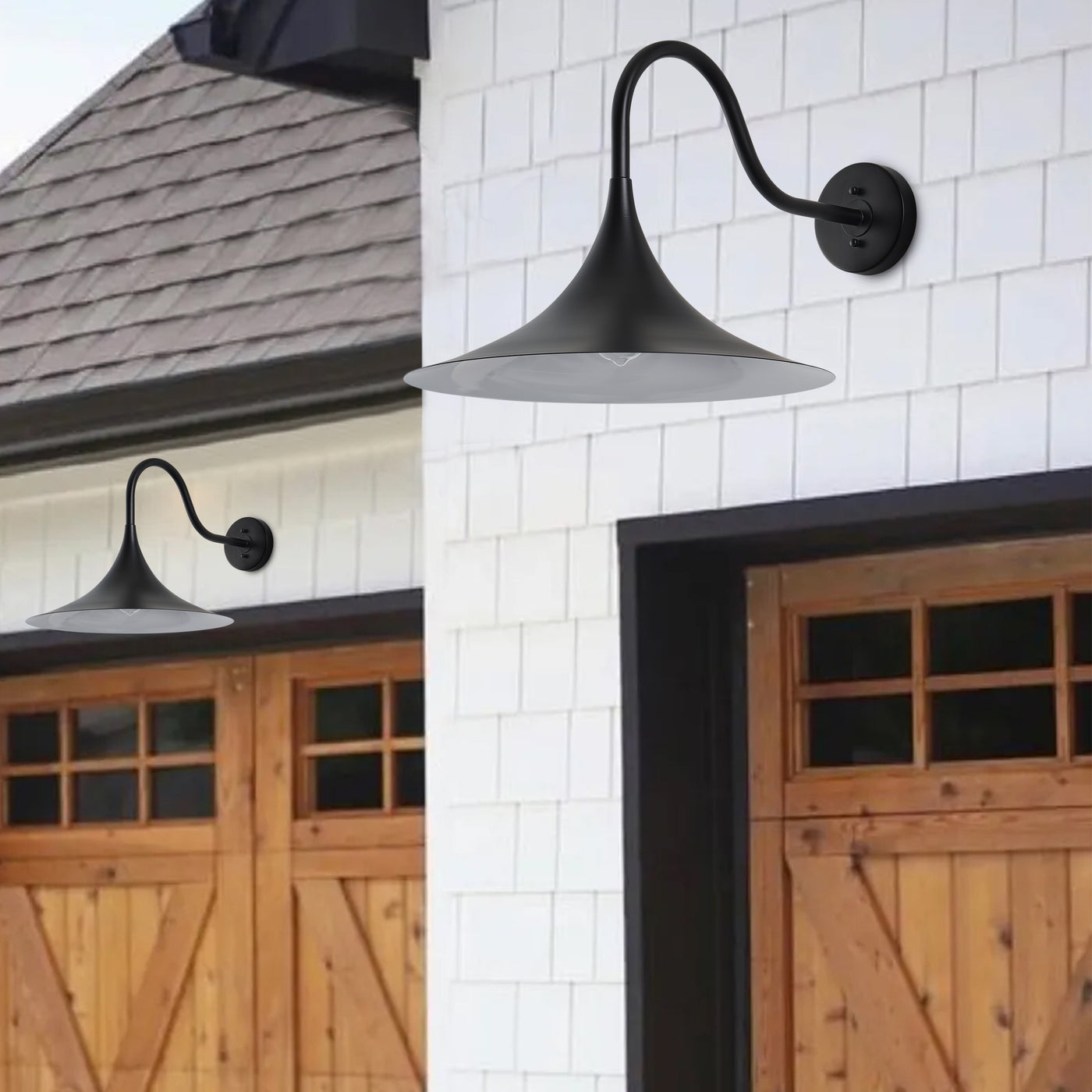 1-Light Horn Shape Oversize Wall Sconces Outdoor Lights