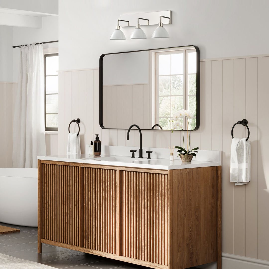 Dome Shape Glass Shade Vanity Light | 3-Lights Bathroom Light