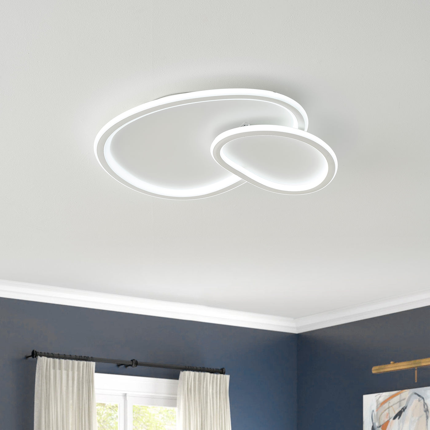 2-Lights Modern Dimmable Cloud Shape LED Flush Mount Lighting