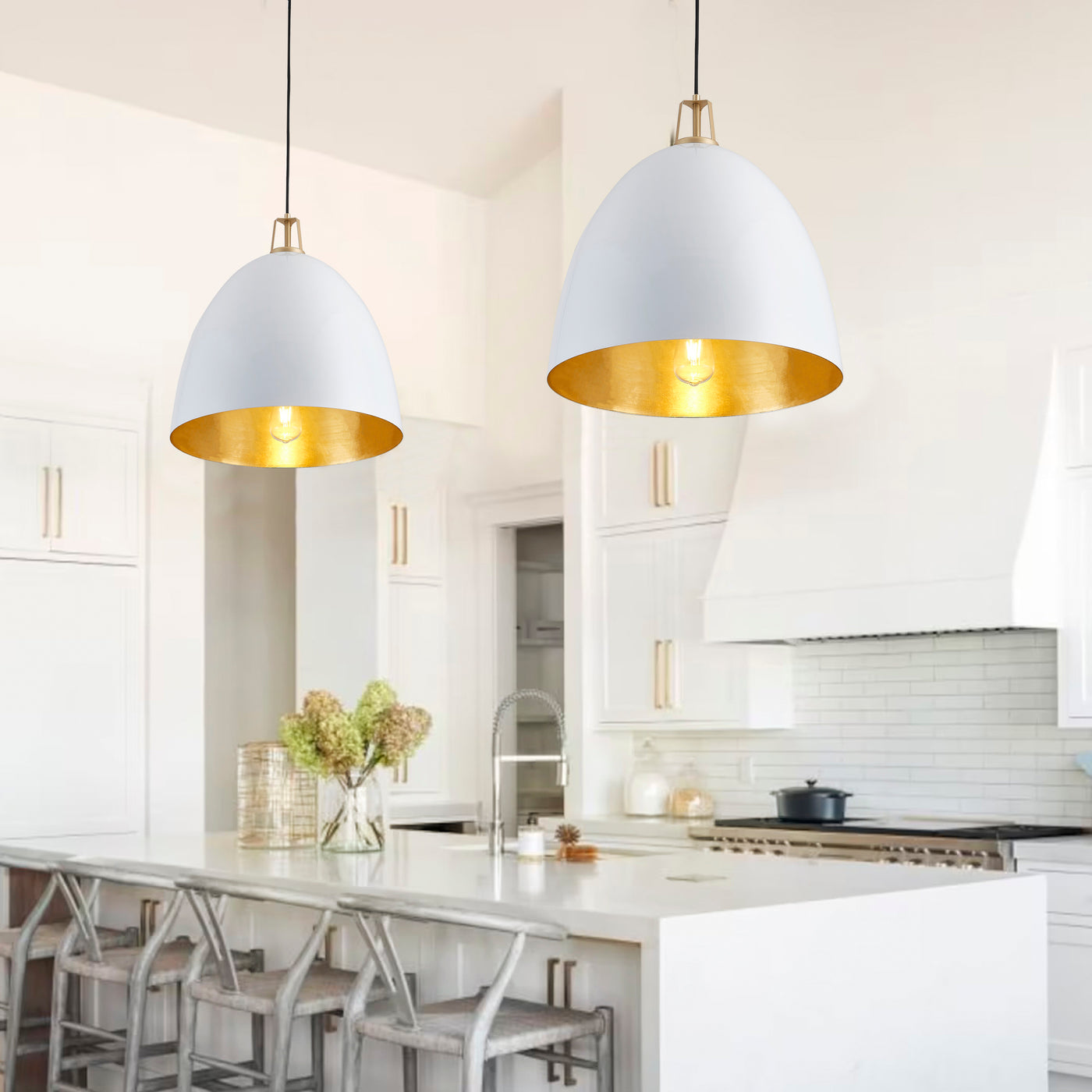 1-Light Dome Shade Design Pendant Lighting