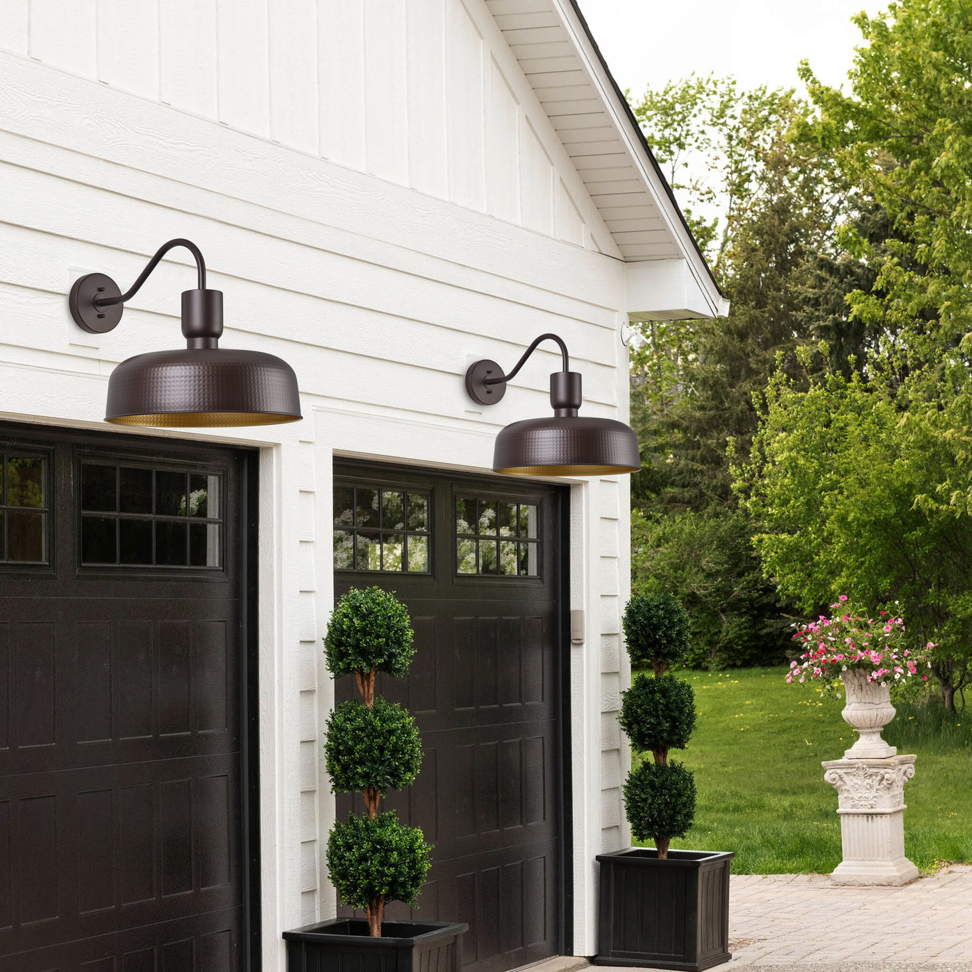 1-Light Spray-Painted Bowl-Shaped Oversize Wall Sconces Outdoor Lights