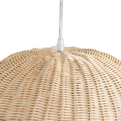 1-Light Bohemian Modern Woven Rattan Farmhouse Pendant Lighting