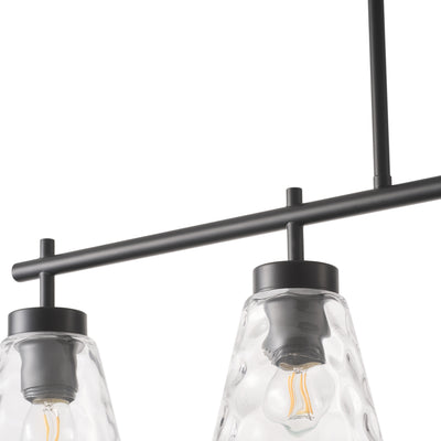 4-Lights & 6-Lights Modern Linear Glass Shape Kitchen Island Lights