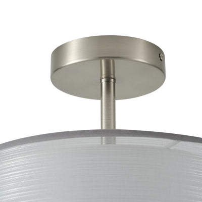 3-Lights Silver Round Cover Semi-Flush Mount Lighting