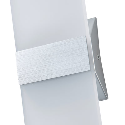1-Light Acrylic Rectangular LED Silver Wall Light