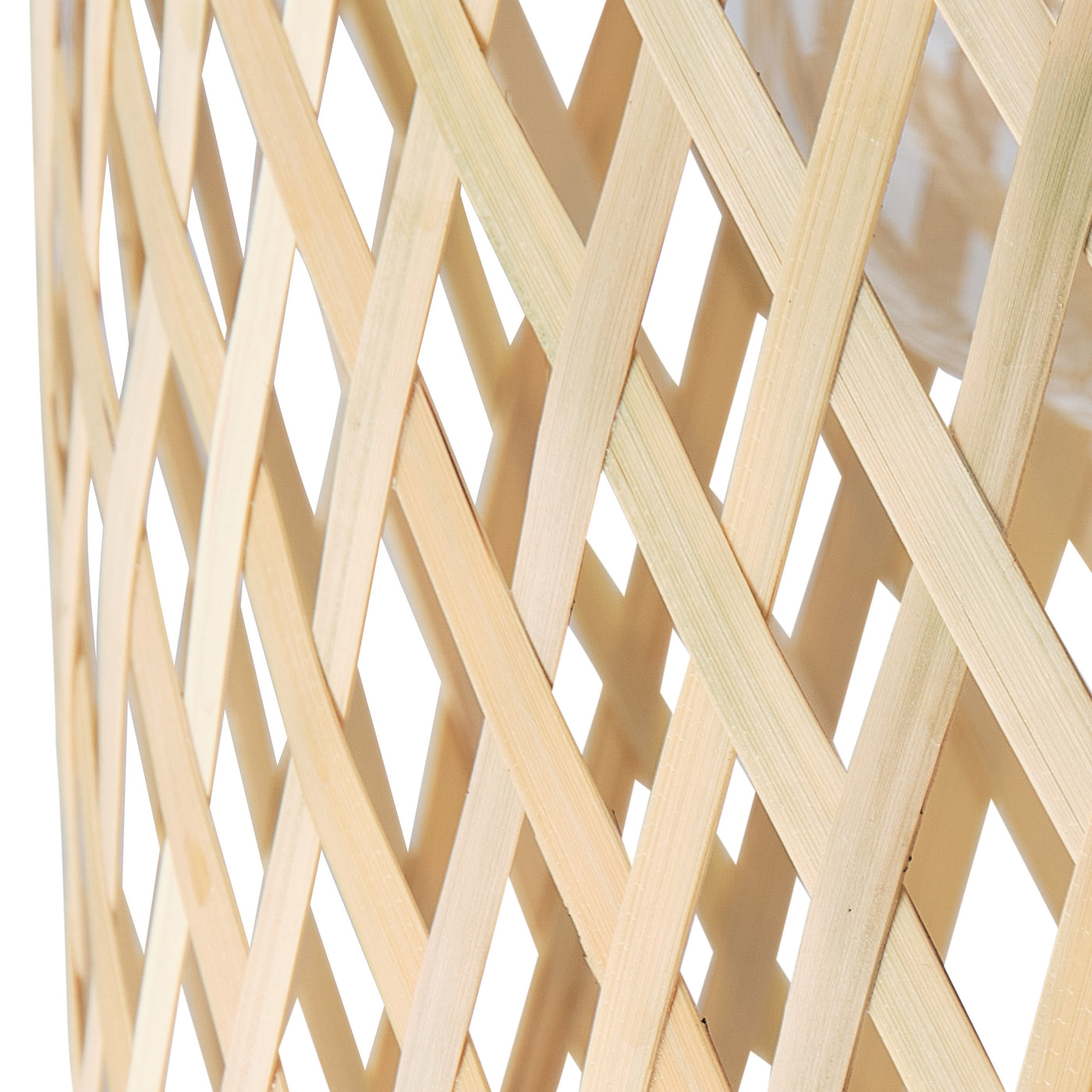 1-Light Bamboo Basket Shape Openwork Design Semi-Flush Mount Lighting
