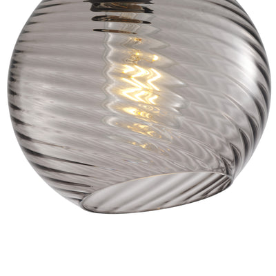 1-Light Stripe Texture Glass Globe Shade Pendant Lighting