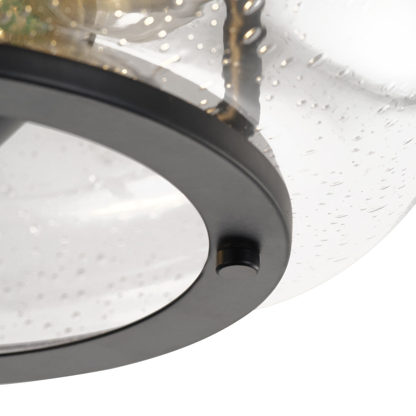 2-Lights Bowl Shaded Black Flush Mount Lighting