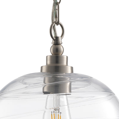 1-Light Clear Glass Globe Shade Pendant Lighting