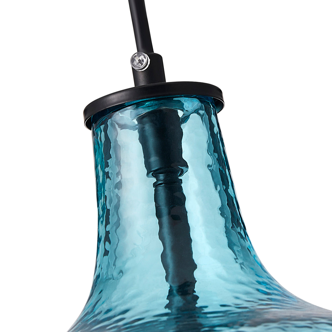 1-Light Cyan Glass Shade Pendant Lighting
