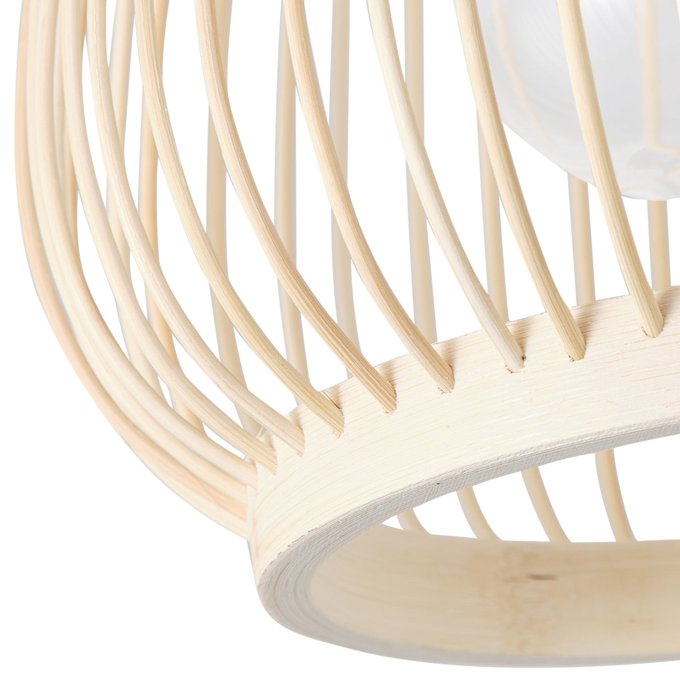1-Light Bamboo Weaving Openwork Design Flush Mount Lighting
