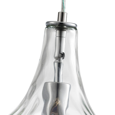 1-Light Teardrop Clear Glass Shade Pendant Lighting