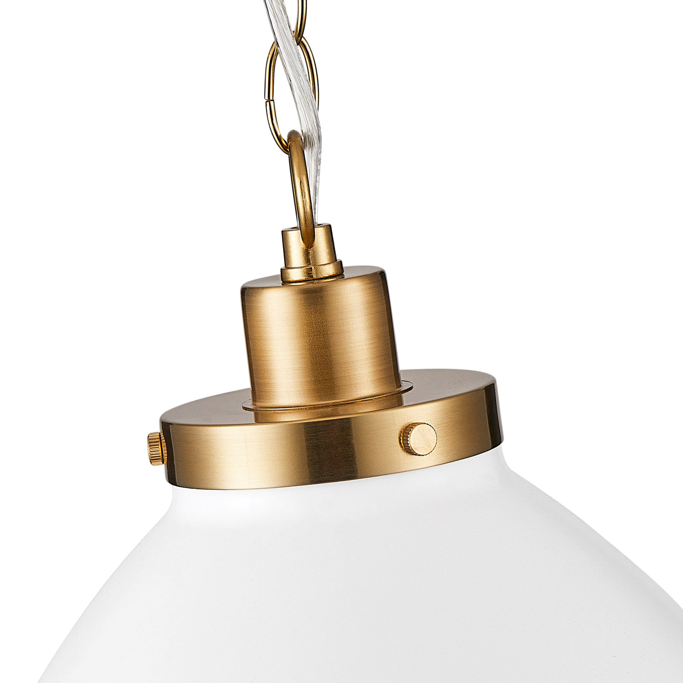 1-Light Modern Single Dome White Pendant Lighting