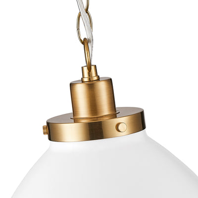 1-Light Modern Single Dome White Pendant Lighting