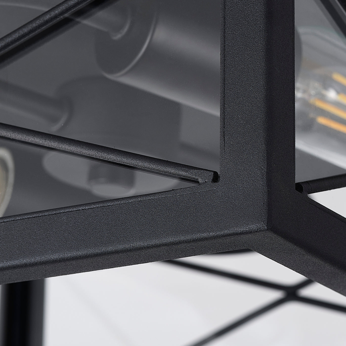 2-Lights Sqaure Design Glass Shade Flush Mount Lighting