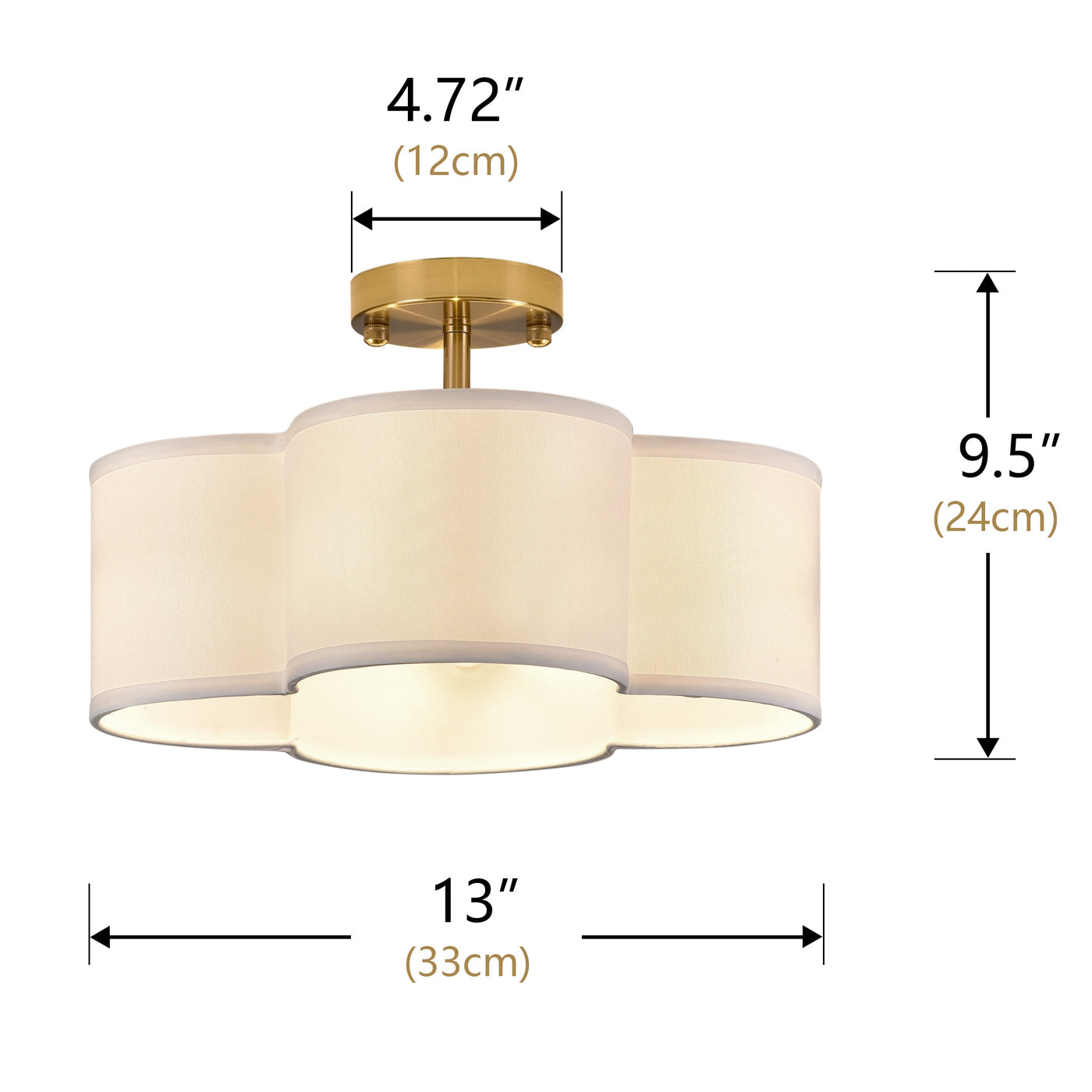 4-Lights Luxury Petal Shape Semi-Flush Mount Lighting