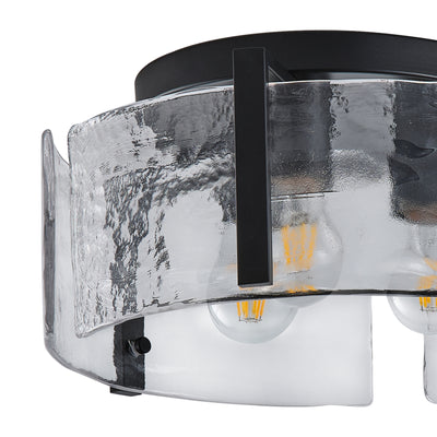 3-Lights Water Streaks Design Flush Mount Lighting