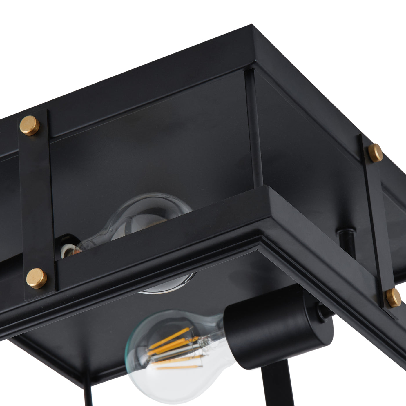 2-Lights Hollow Out Metal Frame Flush Mount Lighting