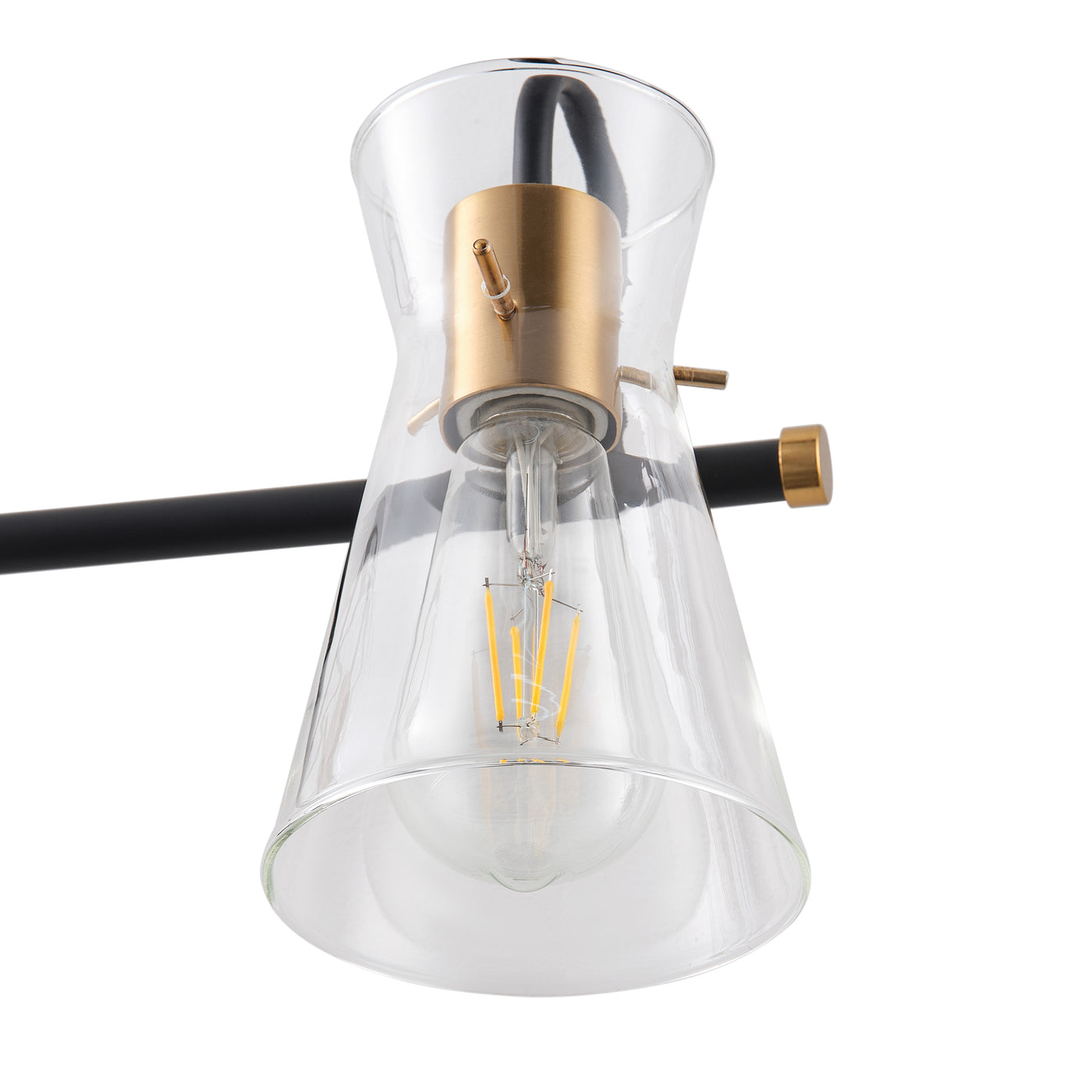 3-Lights & 4-Lights Vintage Style Dimmable Bathroom Clear Glass Wall Vanity Lighting