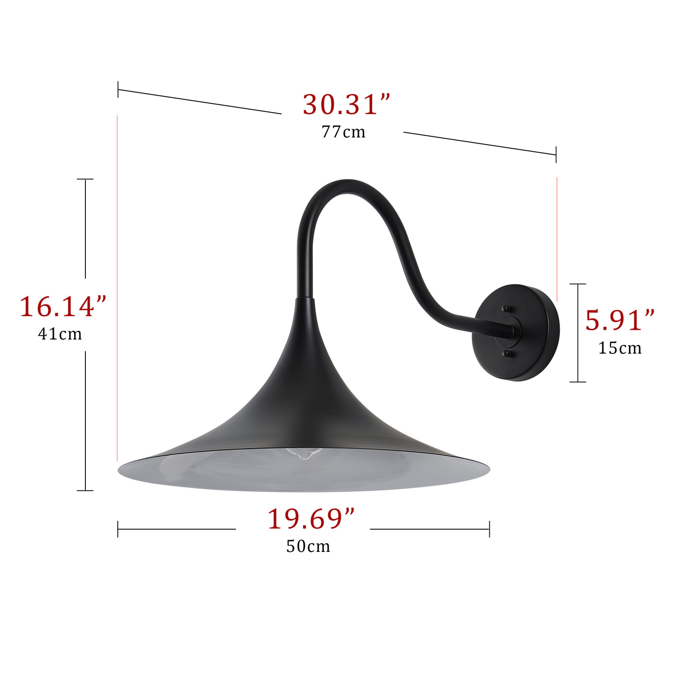 1-Light Horn Shape Oversize Wall Sconces Outdoor Lights