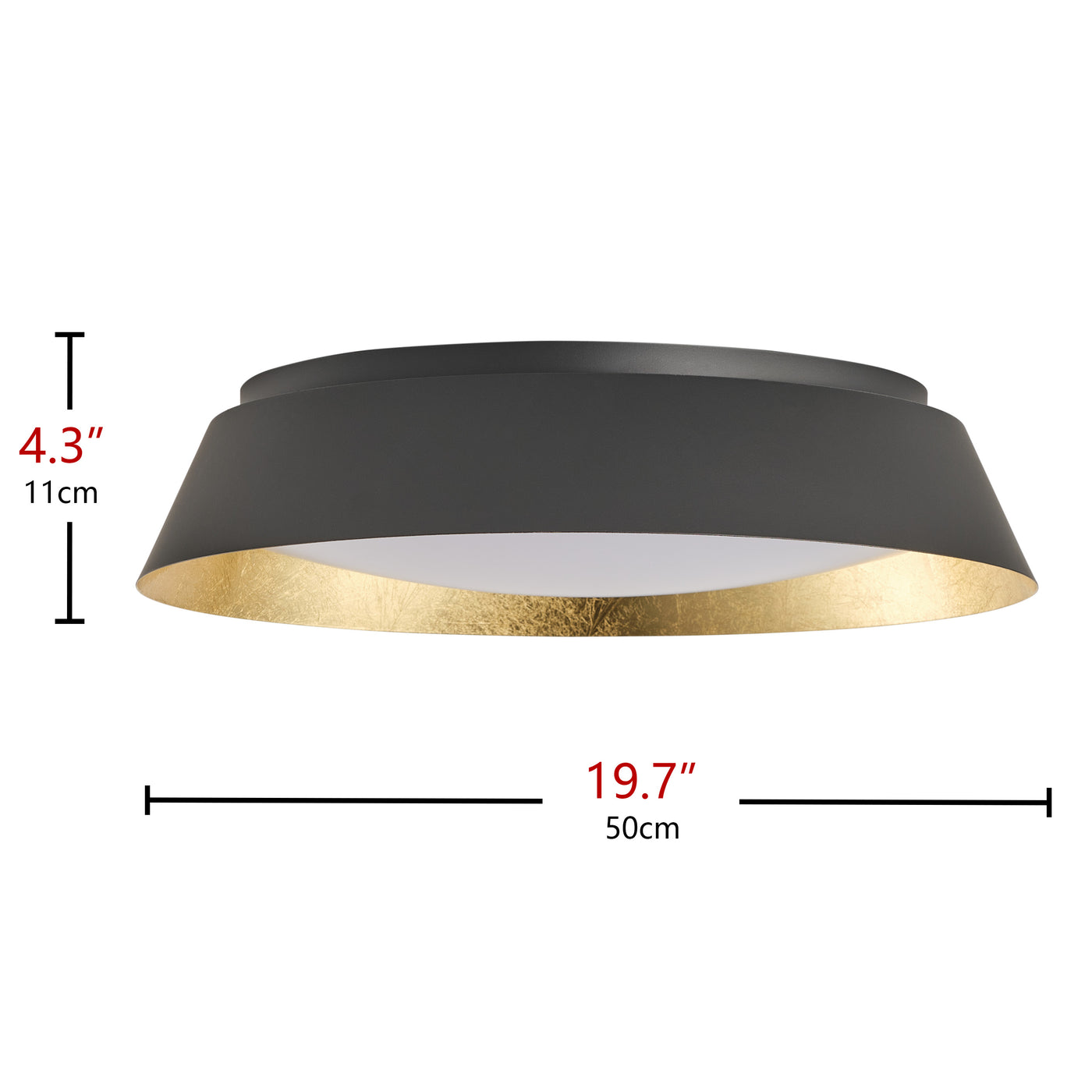 1-Light Modern Style Black Finish Dimmable LED Flush Mount Lighting