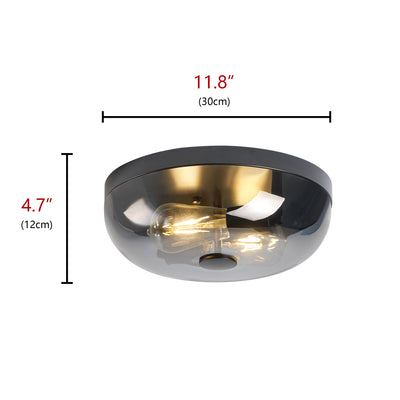 2-Lights Glass Shade Dimmable Flush Mount Lighting