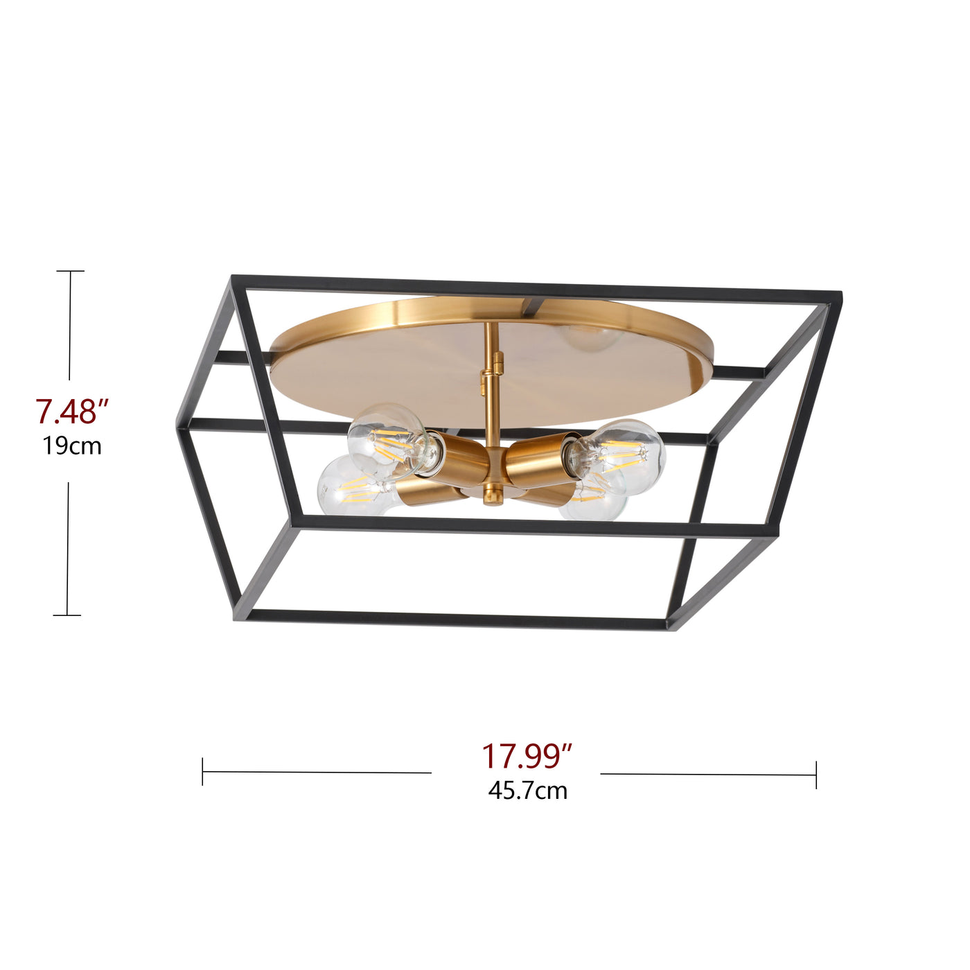 4-Lights Irregular Openwork Metal Frame Shape Flush Mount Lighting