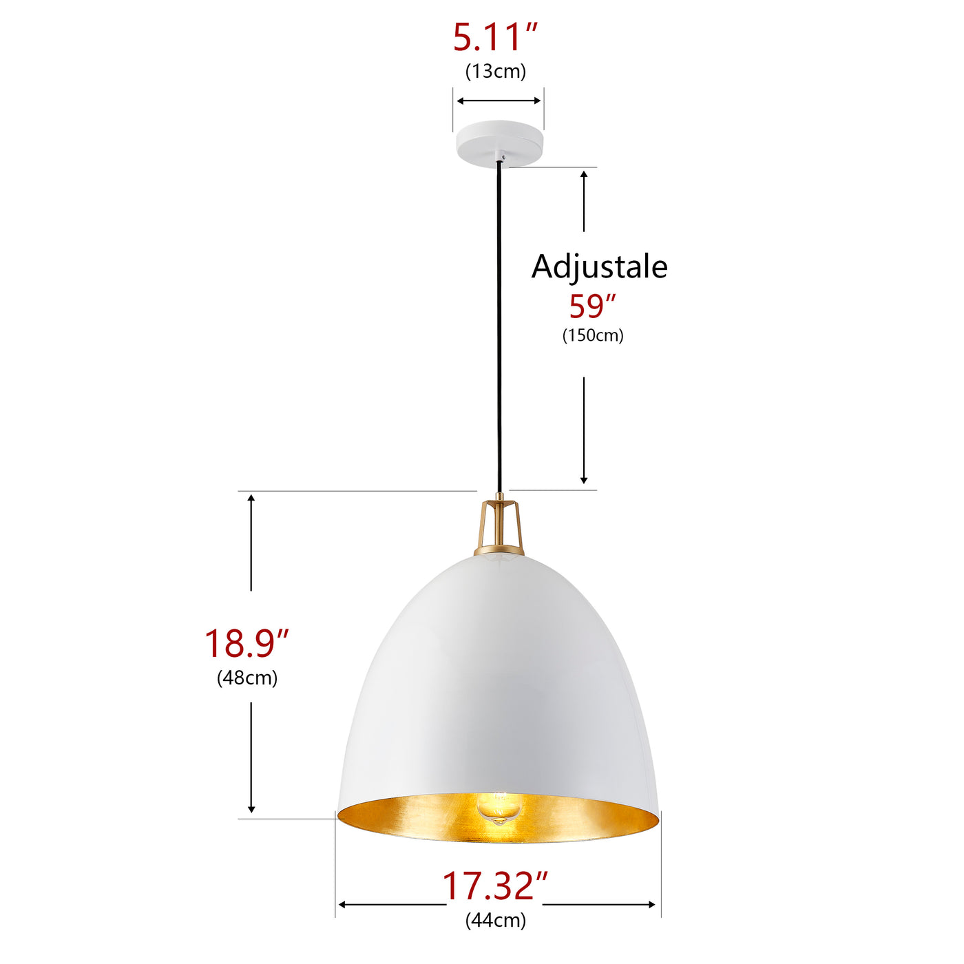 1-Light Dome Shade Design Pendant Lighting