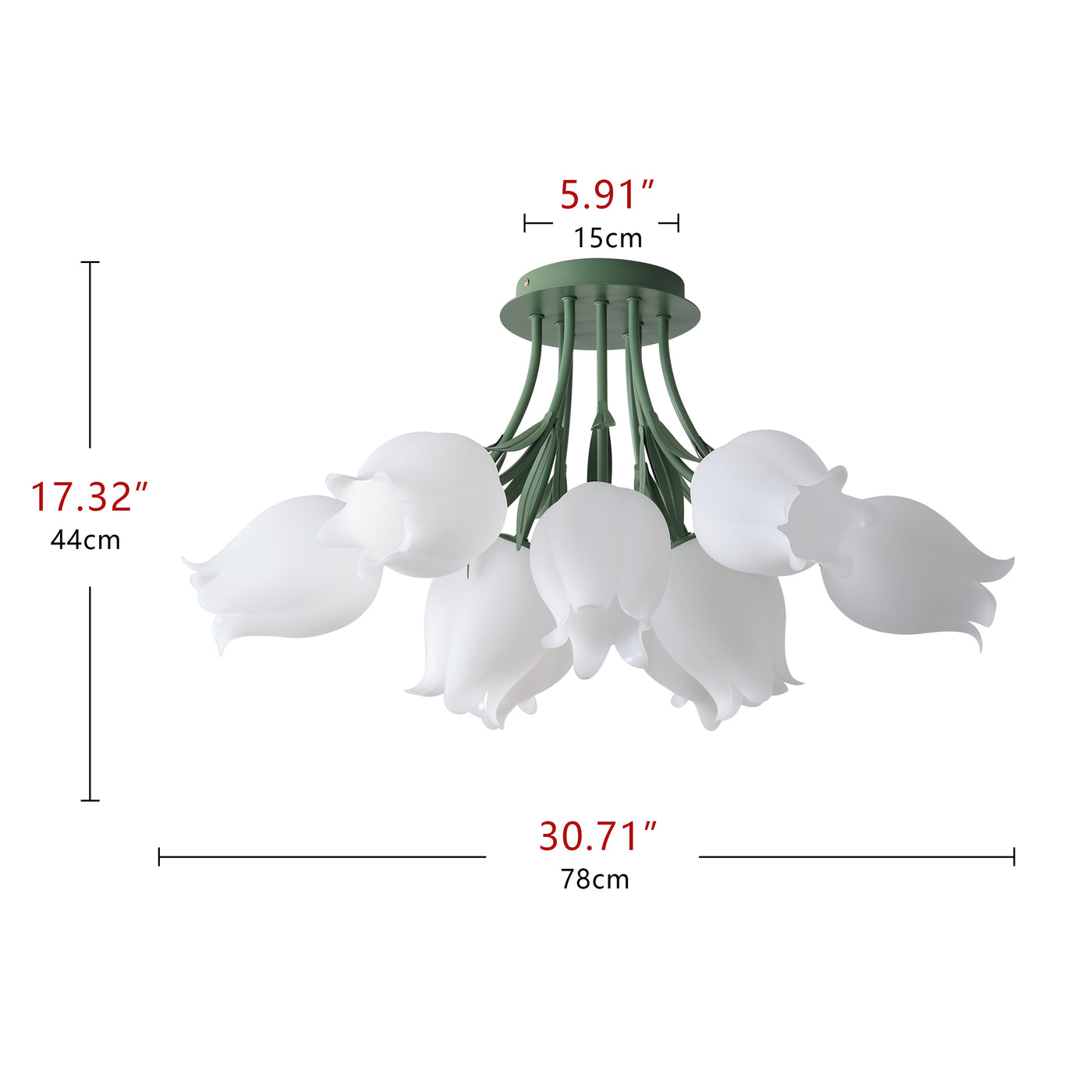 3-Lights & 9-Lights Flower Bouquet Shape Creative Semi-Flush Mount Lighting