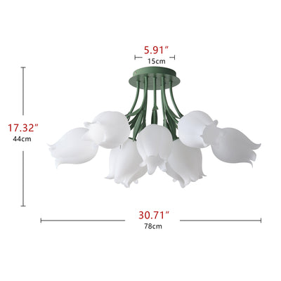 3-Lights & 9-Lights Flower Bouquet Shape Creative Semi-Flush Mount Lighting