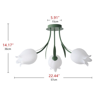 3-Lights & 9-Lights Flower Bouquet Shape Creative Semi-Flush Mount Lighting
