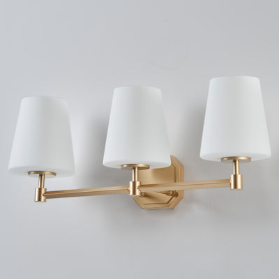 3-Lights White Jade Acid Wash Bathroom Vanity Lighting